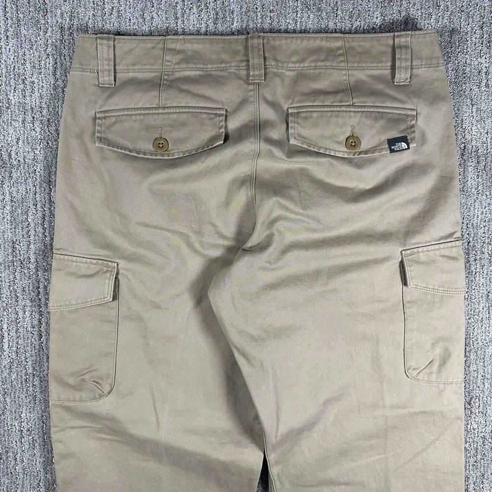 The North‎ Face Mens 34 Cargo Khaki Pants Cotton Twill Straight Leg RN61661